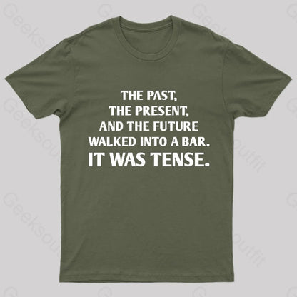 It Was Tense Nerd T-Shirt Army Green / S