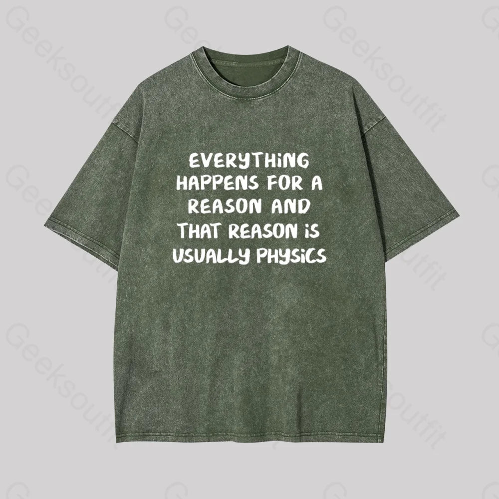 It’s All About Physics Geek Washed T-Shirt Armygreen / S