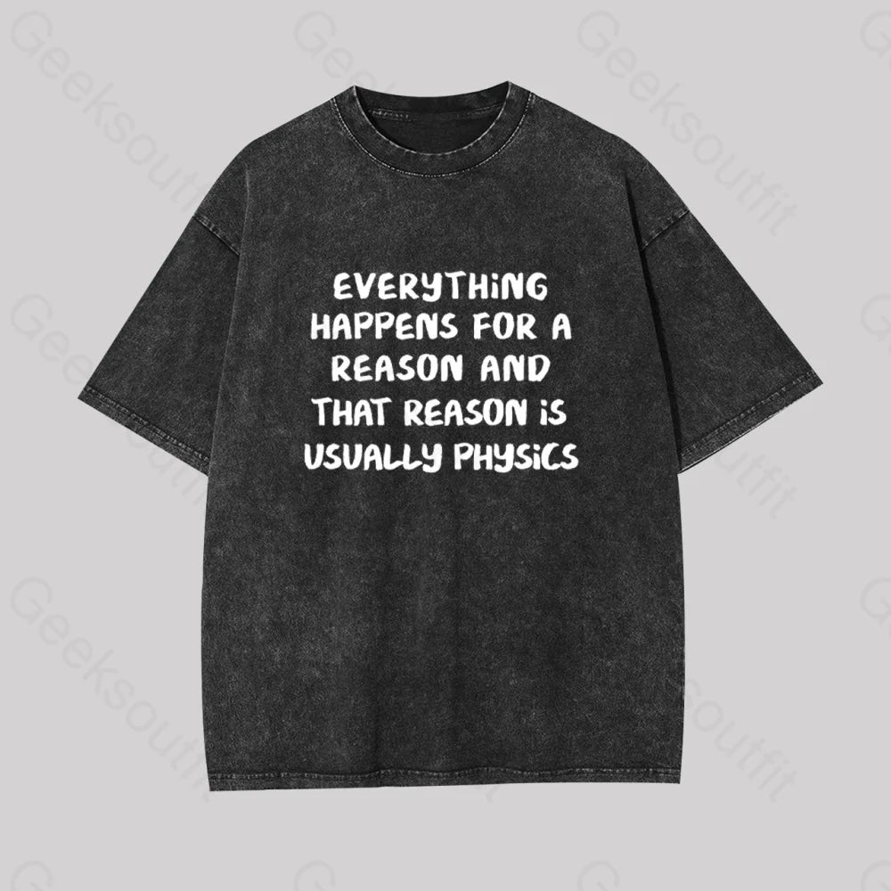 It’s All About Physics Geek Washed T-Shirt Black / S