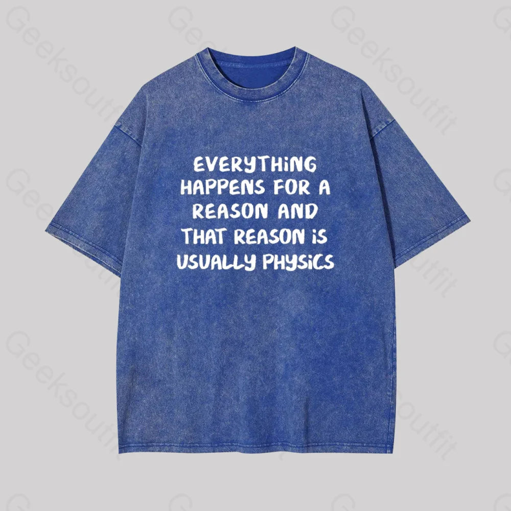 It’s All About Physics Geek Washed T-Shirt Blue / S