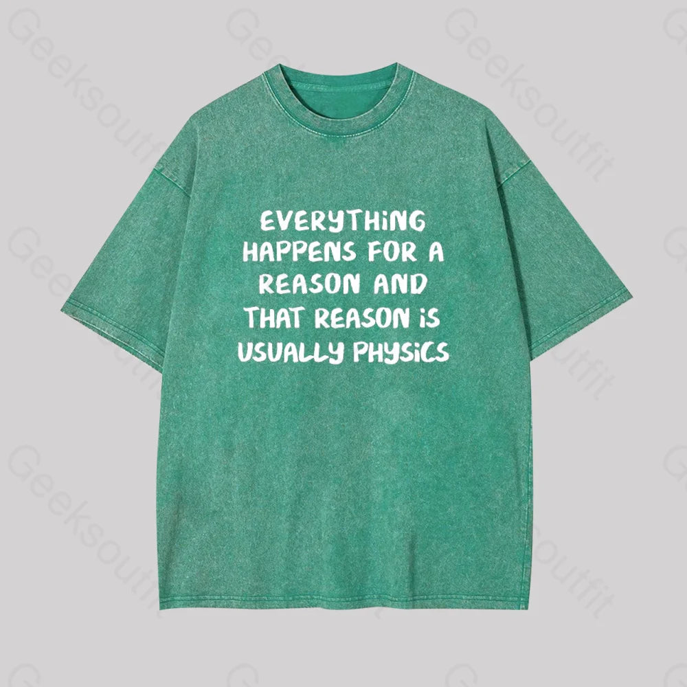 It’s All About Physics Geek Washed T-Shirt Grass Green / S