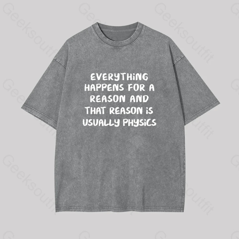 It’s All About Physics Geek Washed T-Shirt Grey / S