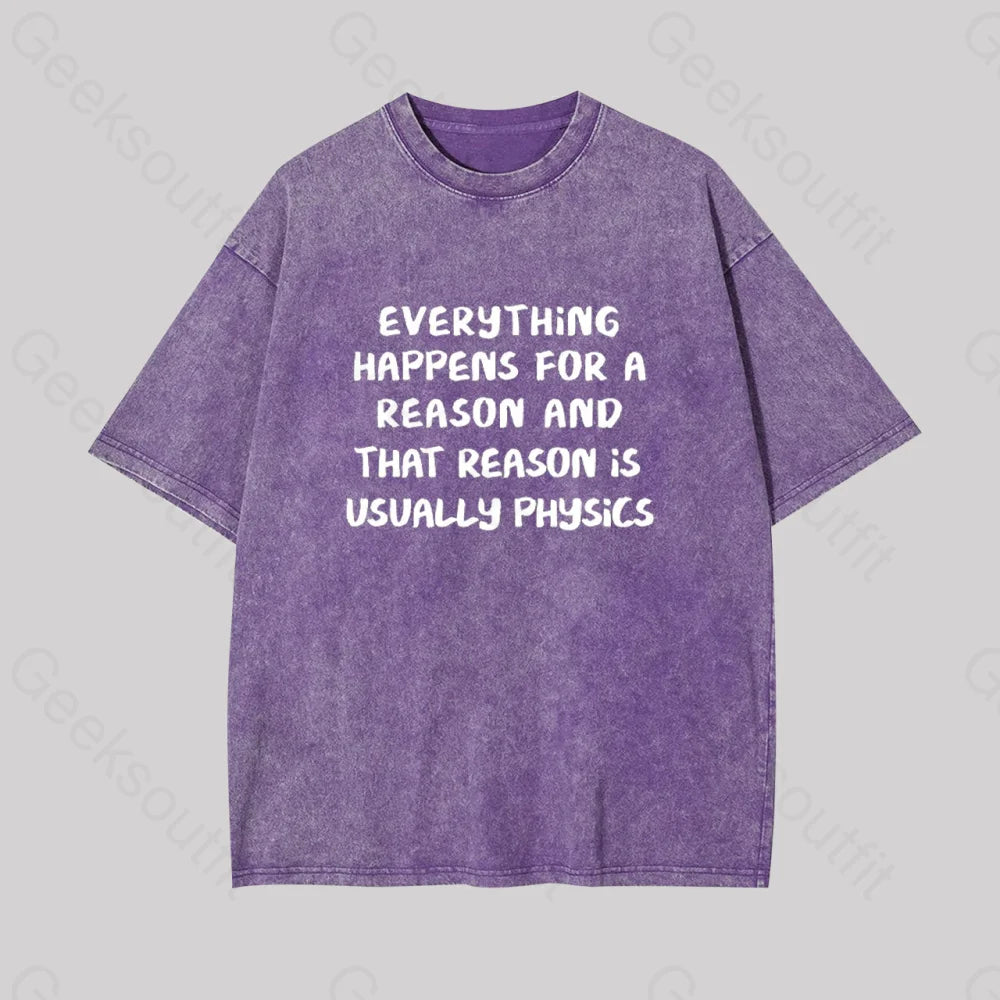 It’s All About Physics Geek Washed T-Shirt Purple / S