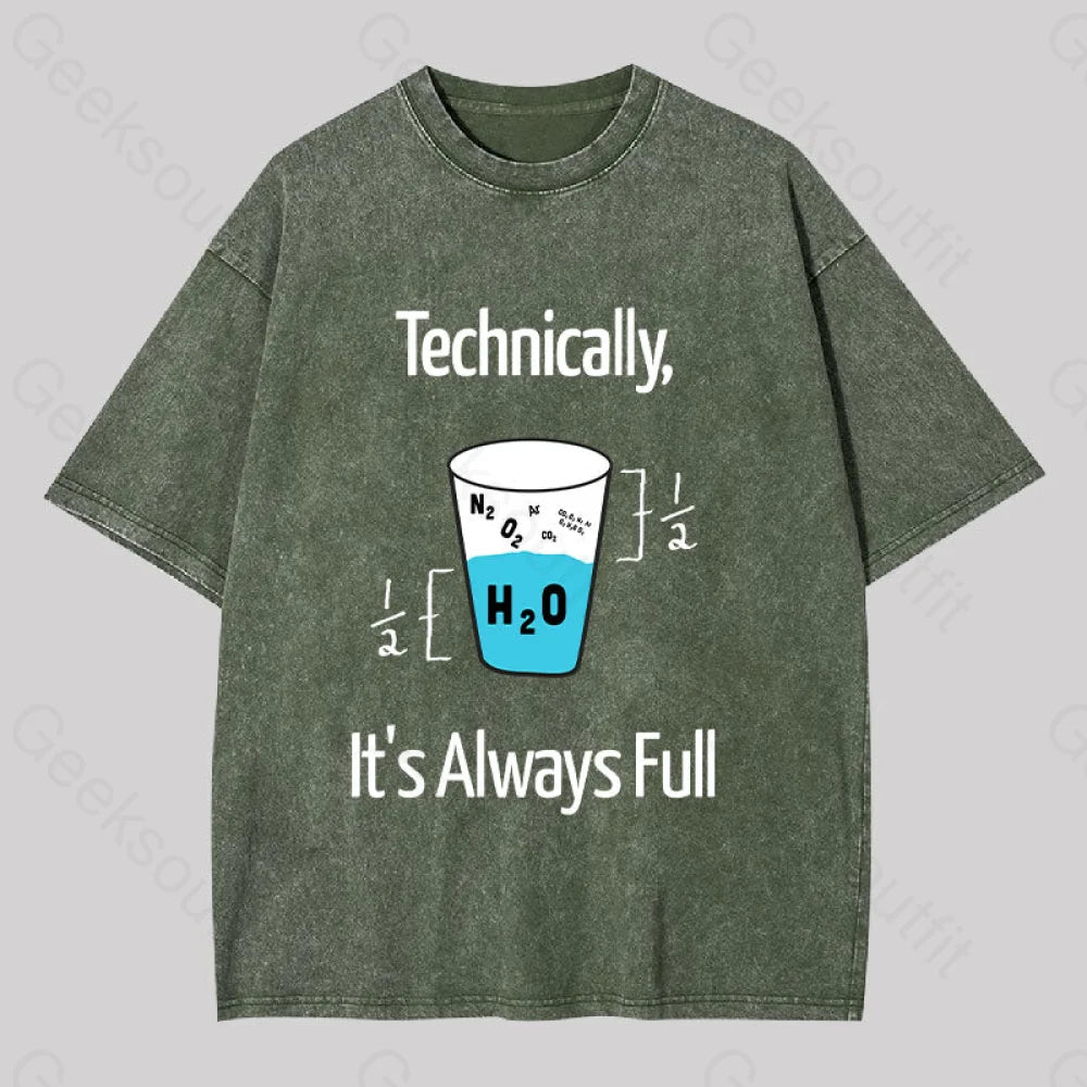 It’s Always Full Science Washed T-Shirt Army Green / S