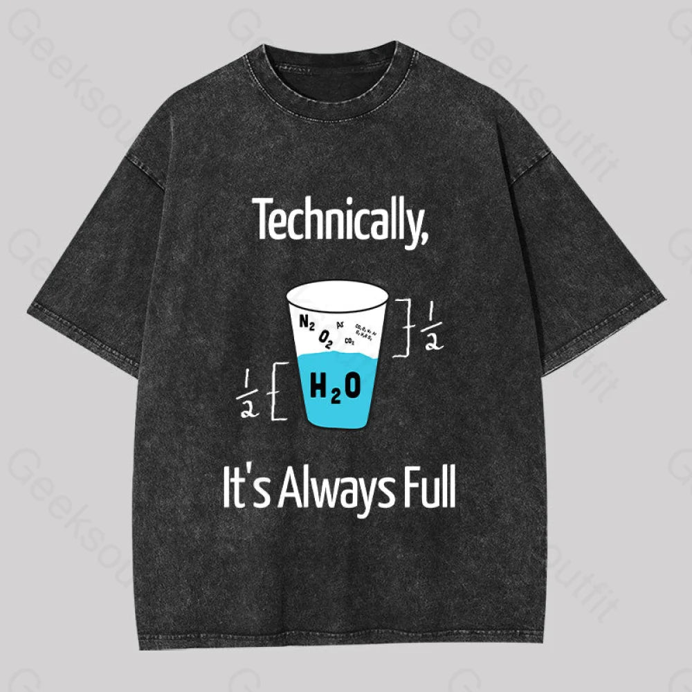 It’s Always Full Science Washed T-Shirt Black / S