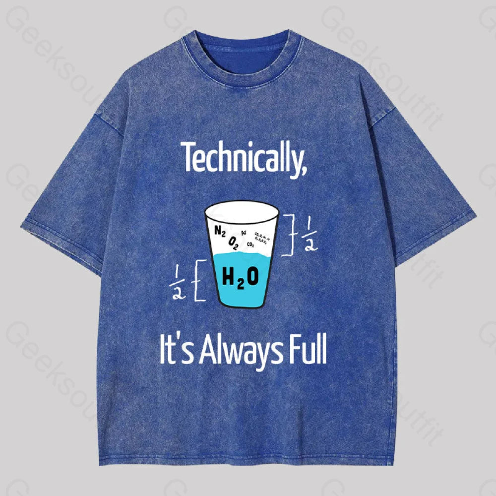 It’s Always Full Science Washed T-Shirt Blue / S