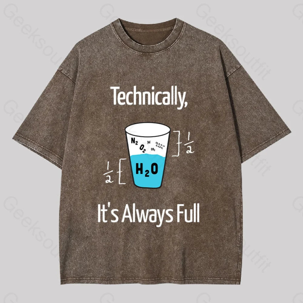 It’s Always Full Science Washed T-Shirt Coffee / S