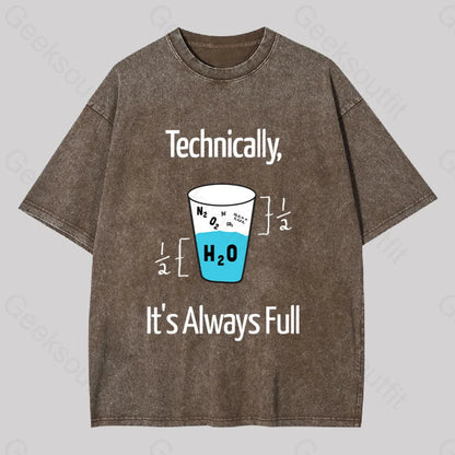 It’s Always Full Science Washed T-Shirt Coffee / S