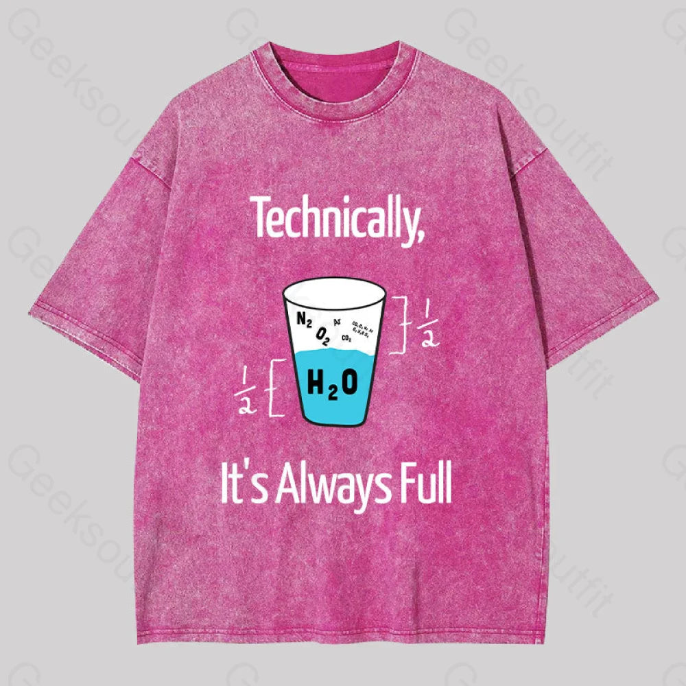 It’s Always Full Science Washed T-Shirt Rose Red / S