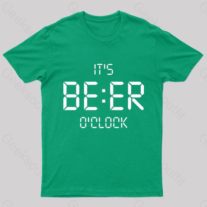 It’s Beer O’clock Nerd T-Shirt Green / S