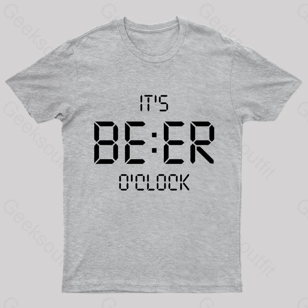 It’s Beer O’clock Nerd T-Shirt Grey / S