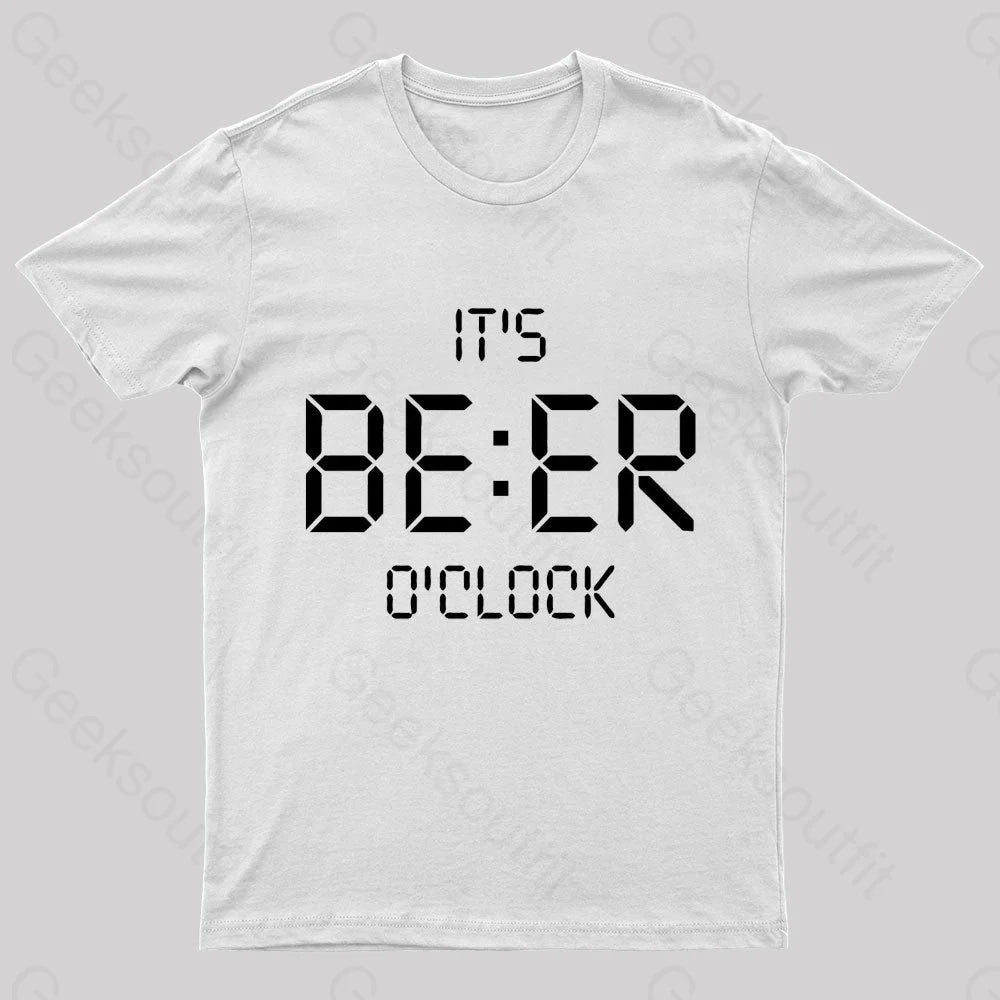 It’s Beer O’clock Nerd T-Shirt White / S