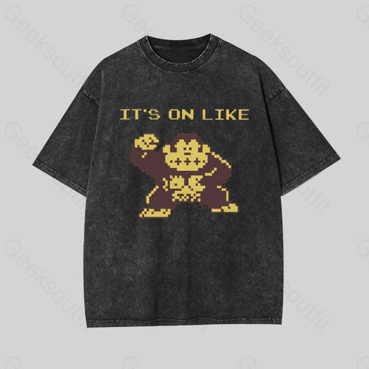 It’s On Like Donkey Kong Geek Washed T-Shirt Black / S