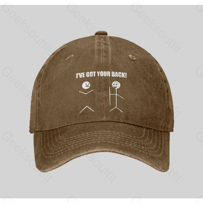 I’ve Got Your Back Washed Vintage Baseball Cap Natural