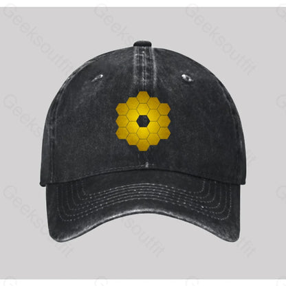 James Webb Space Telescope Washed Vintage Baseball Cap Black