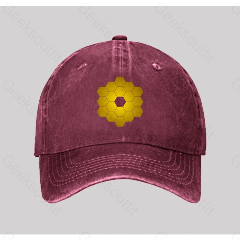 James Webb Space Telescope Washed Vintage Baseball Cap Red