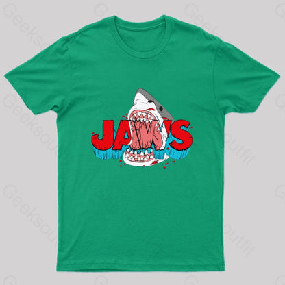 Jaws: The Big Bite Geek T-Shirt Green / S