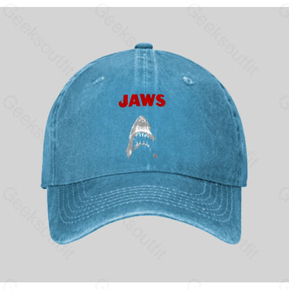 Jaws Washed Vintage Baseball Cap Blue