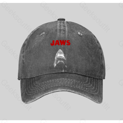 Jaws Washed Vintage Baseball Cap Grey