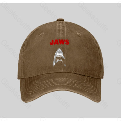 Jaws Washed Vintage Baseball Cap Natural