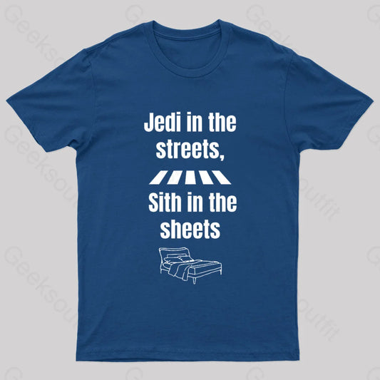 Jedi In The Streets Geek T-Shirt Navy / S