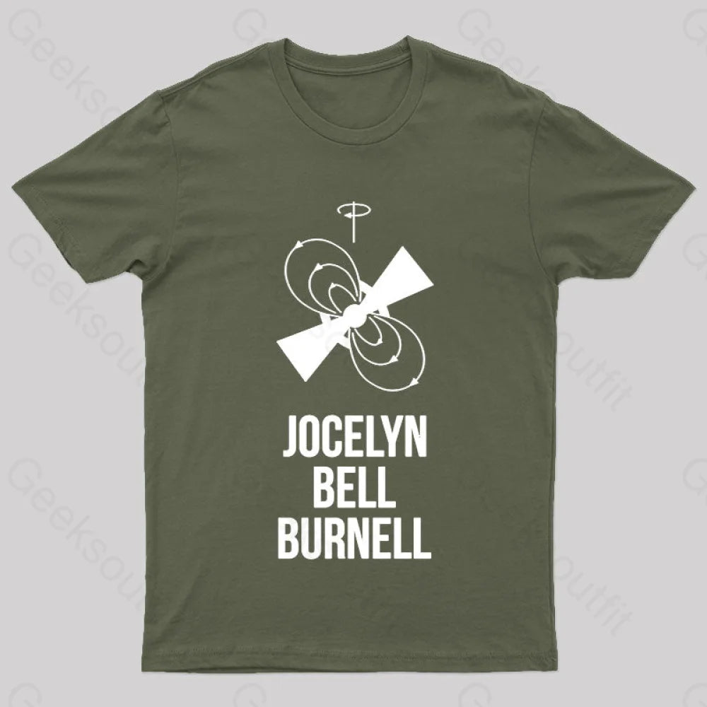 Jocelyn Bell Burnell Nerd T-Shirt Army Green / S