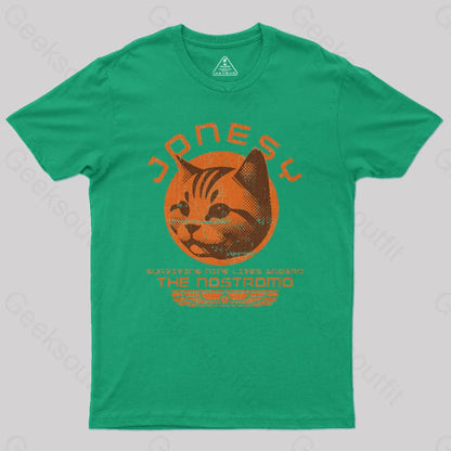 Jonesy Surviving Nine Lives Aboard The Nostromo Geek T-Shirt Green / S