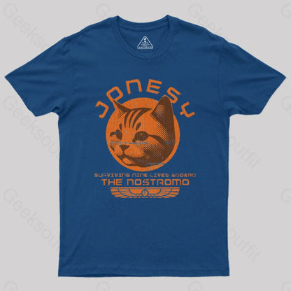 Jonesy Surviving Nine Lives Aboard The Nostromo Geek T-Shirt Navy / S