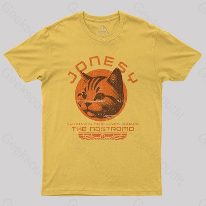 Jonesy Surviving Nine Lives Aboard The Nostromo Geek T-Shirt Yellow / S