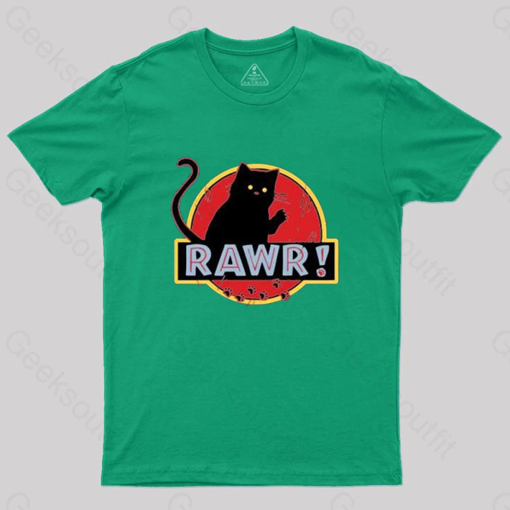 Jurassic Cat Rawr T-Shirt Green / S