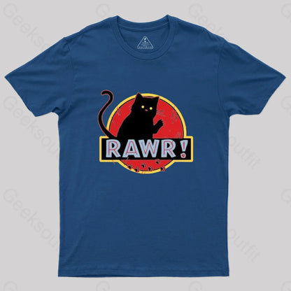 Jurassic Cat Rawr T-Shirt Navy / S