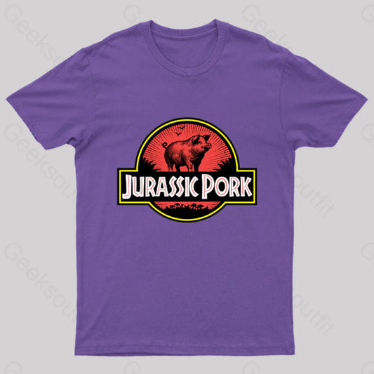 Jurassic Pork Geek T-Shirt Purple / S