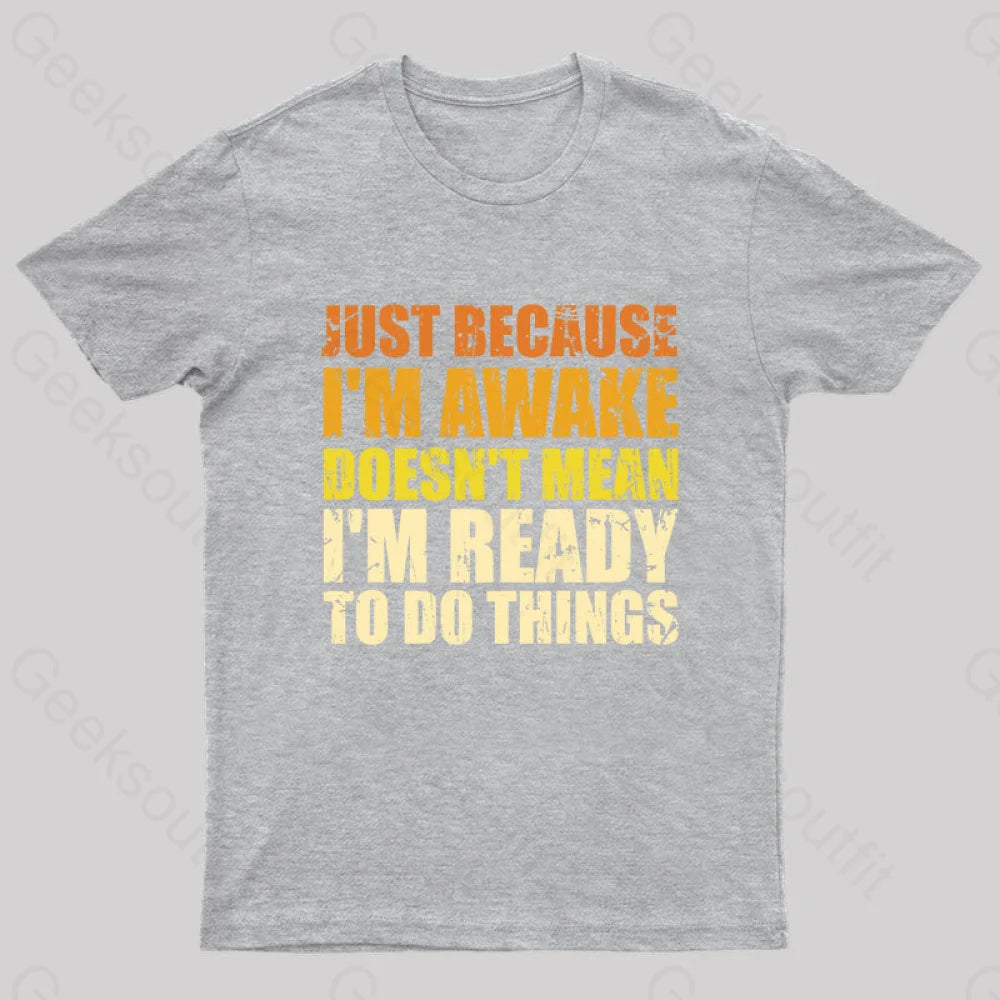 Just Because I’m Awake T-Shirt Grey / S