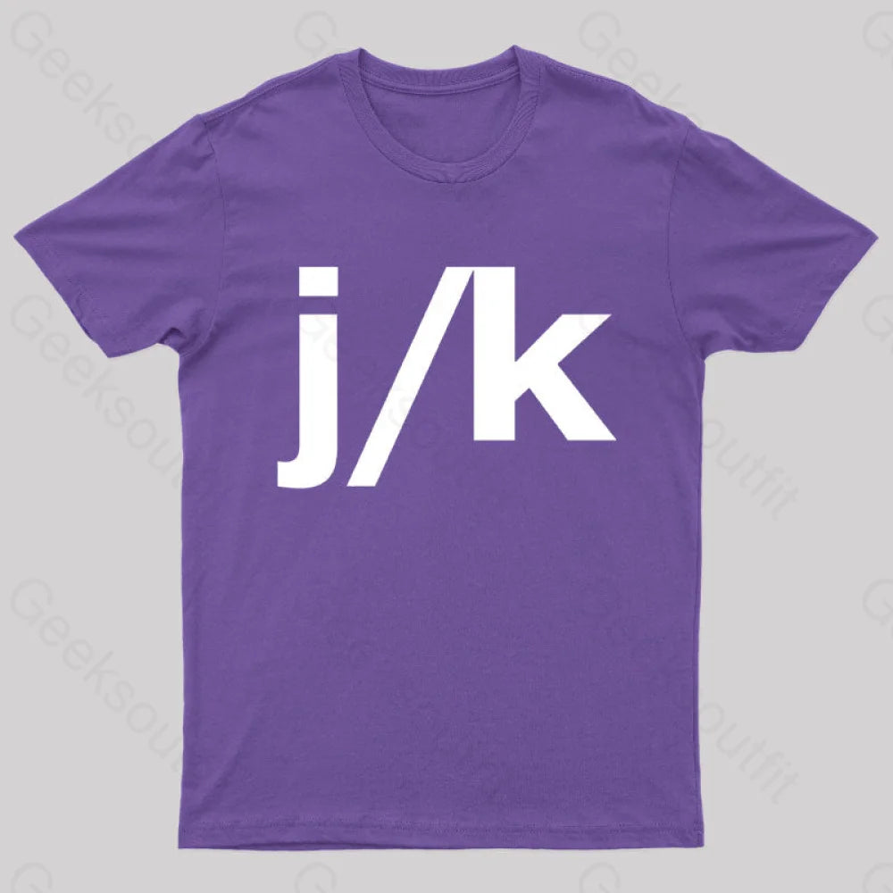 Just Kidding Geek T-Shirt Purple / S