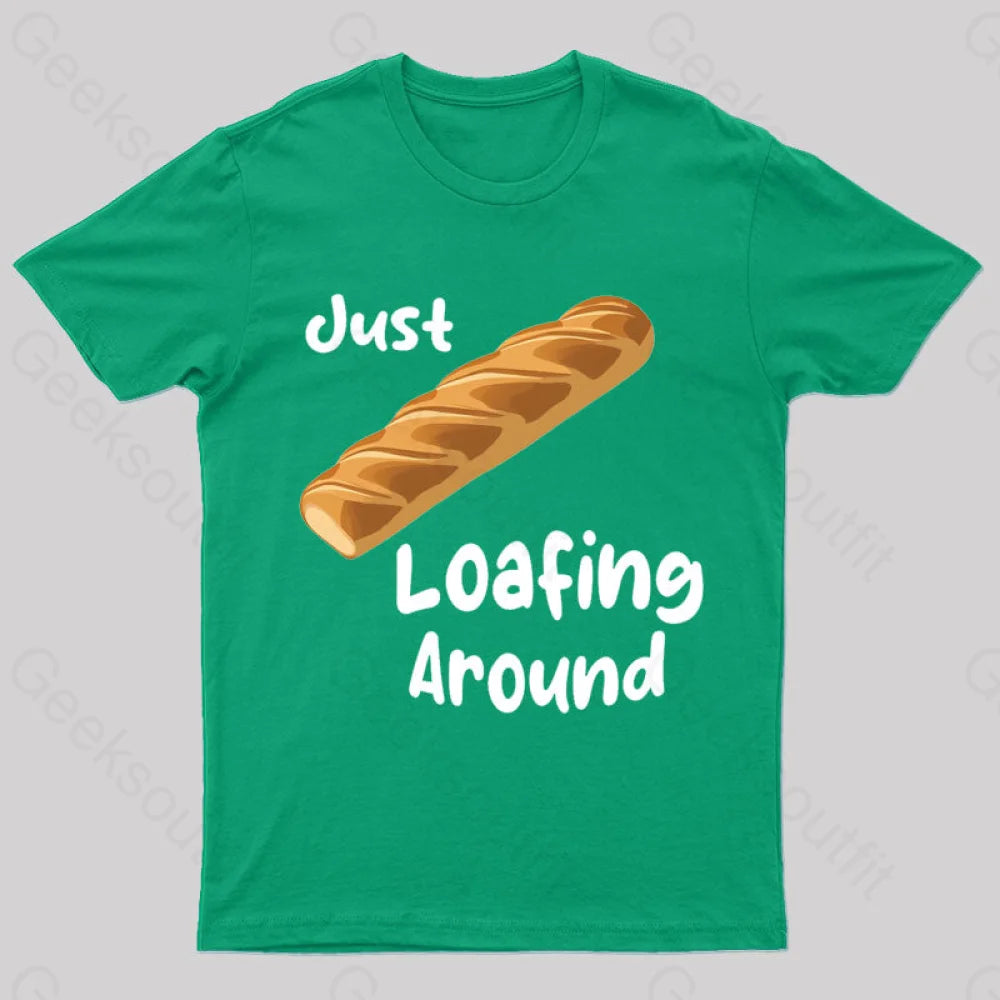 Just Loafing Around Bread Geek T-Shirt Green / S