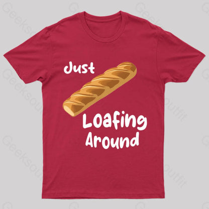 Just Loafing Around Bread Geek T-Shirt Red / S