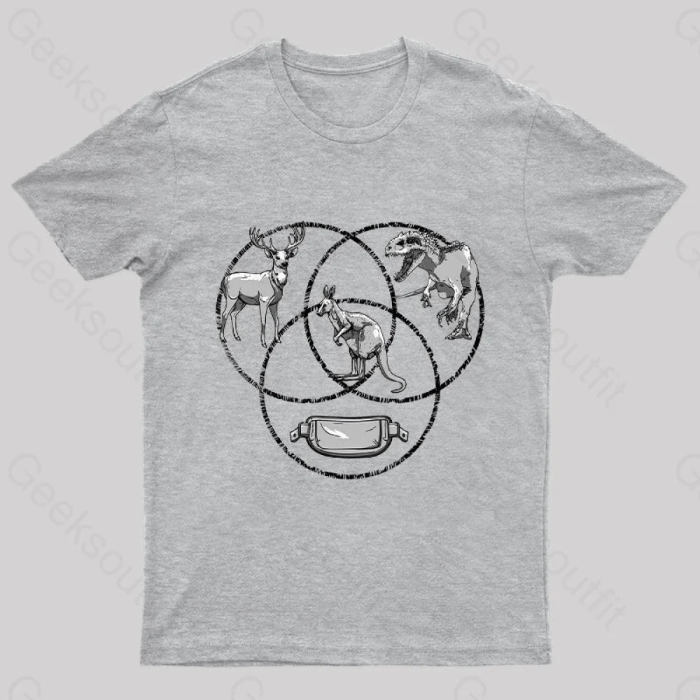 Kangaroo Venn Diagram T-Shirt Grey / S