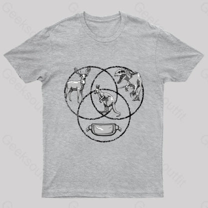 Kangaroo Venn Diagram T-Shirt Grey / S