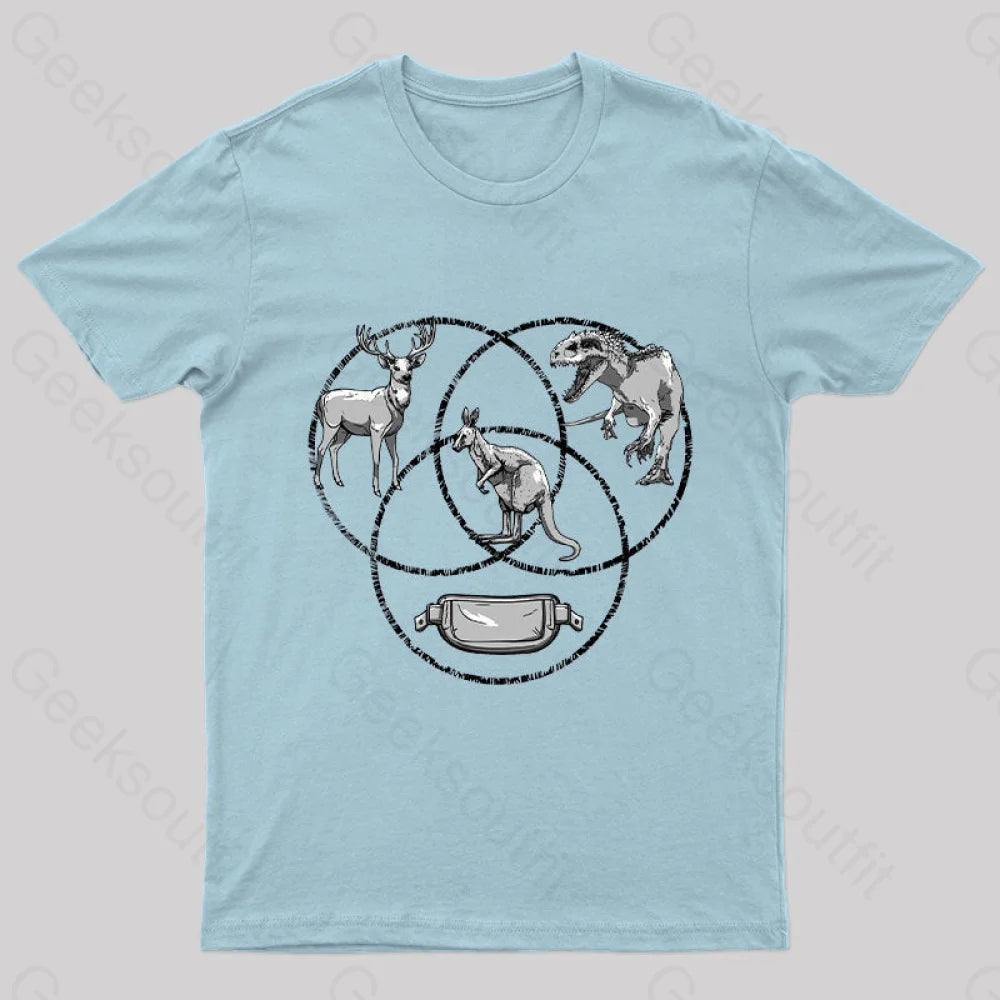 Kangaroo Venn Diagram T-Shirt Light Blue / S