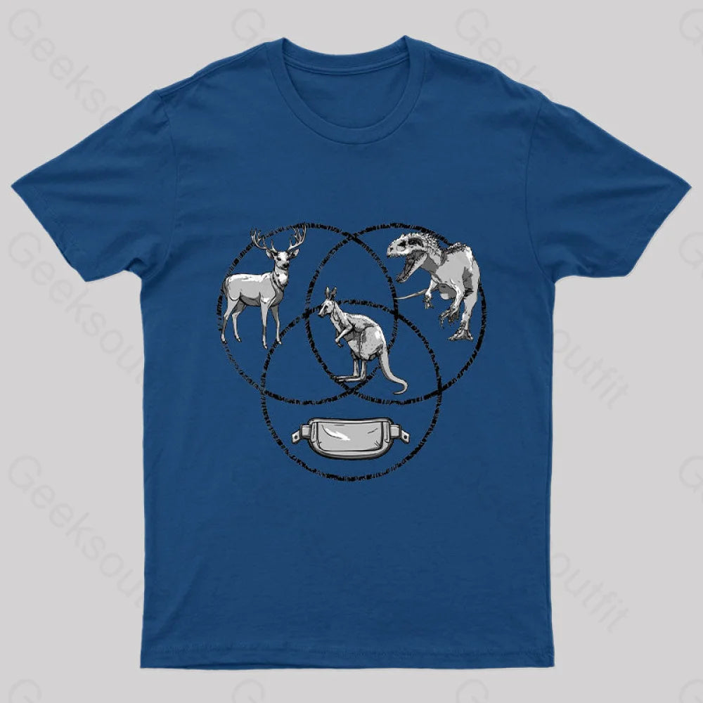 Kangaroo Venn Diagram T-Shirt Navy / S