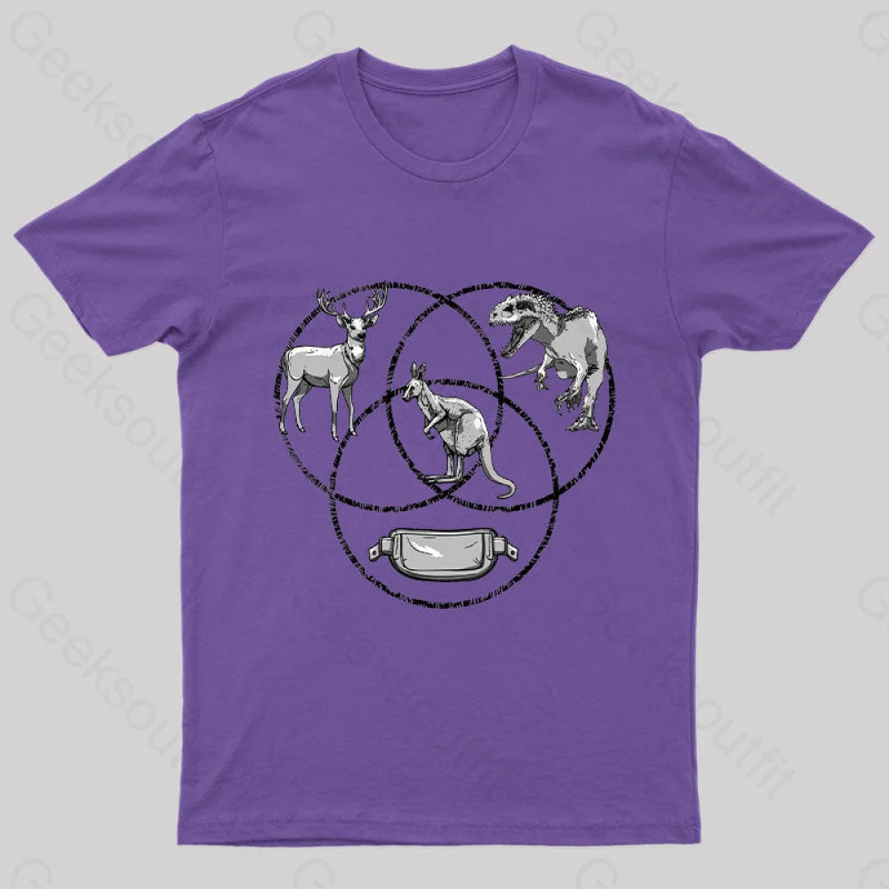 Kangaroo Venn Diagram T-Shirt Purple / S