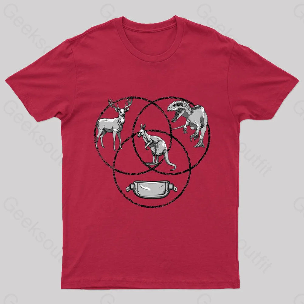 Kangaroo Venn Diagram T-Shirt Red / S