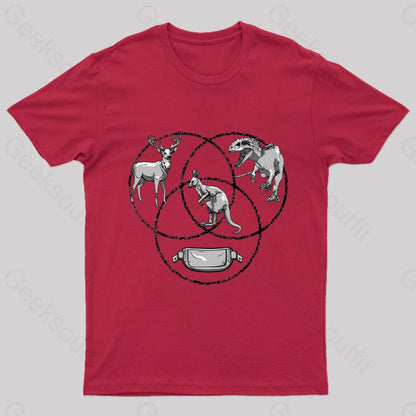 Kangaroo Venn Diagram T-Shirt Red / S