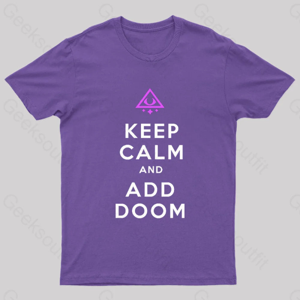 Keep Calm And Add Boom Nerd T-Shirt Purple / S