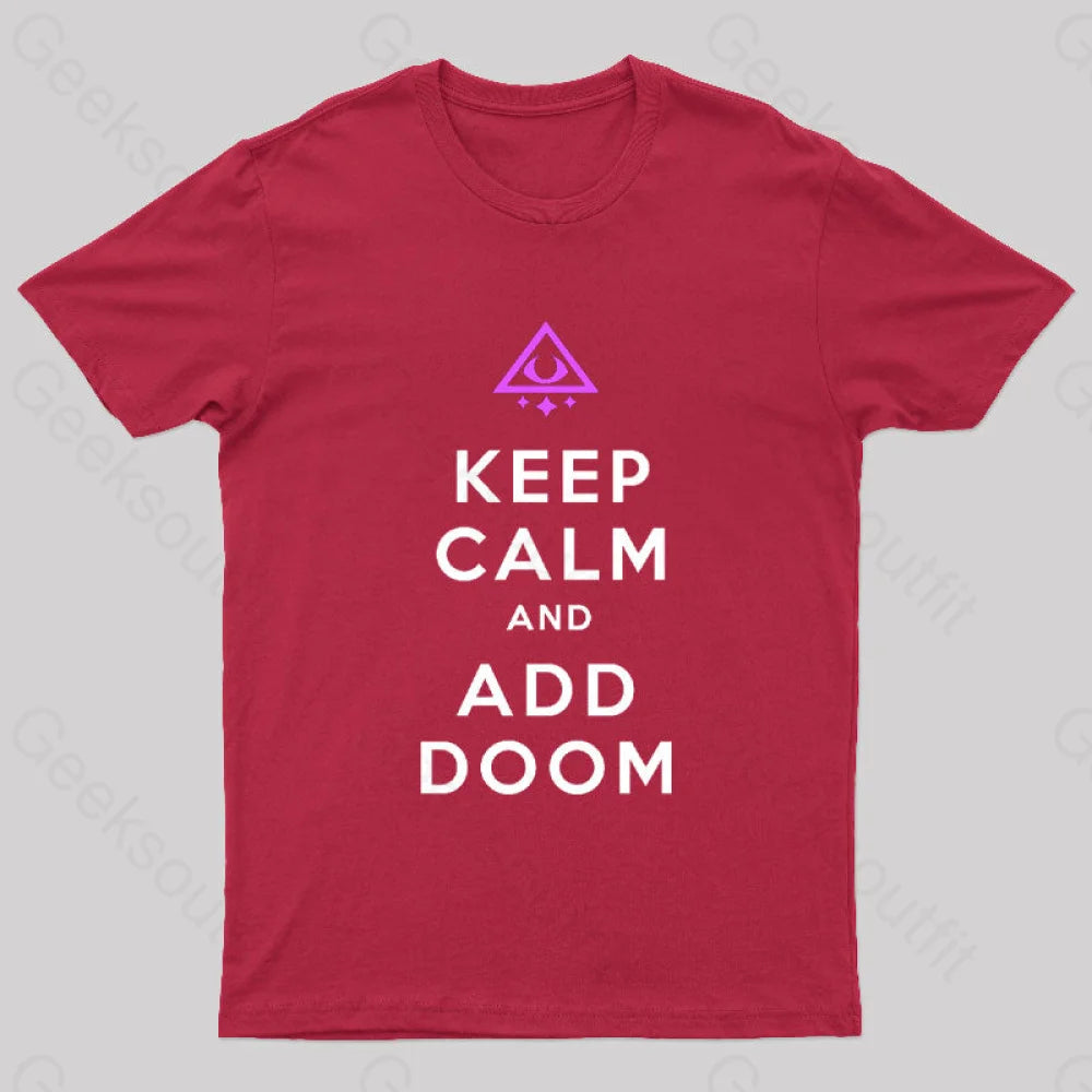 Keep Calm And Add Boom Nerd T-Shirt Red / S