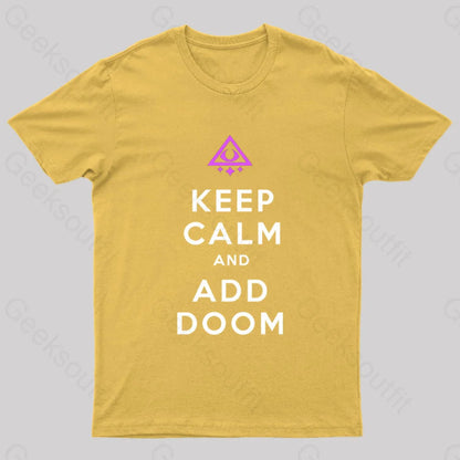 Keep Calm And Add Boom Nerd T-Shirt Yellow / S