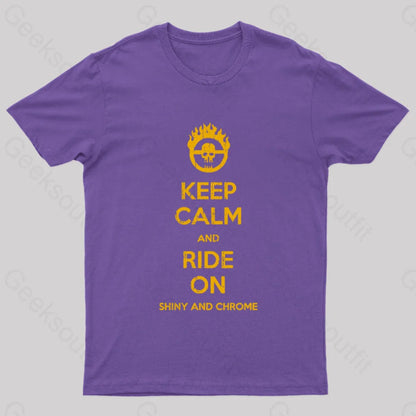 Keep Calm And Ride On Geek T-Shirt Purple / S