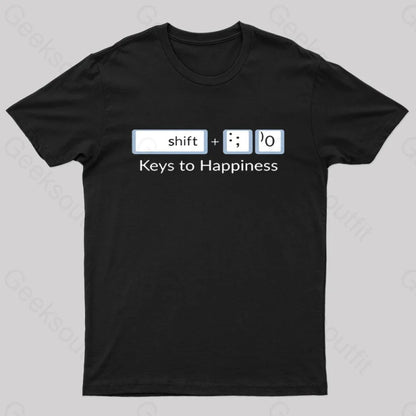 Keys To Happiness Geek T-Shirt Black / S