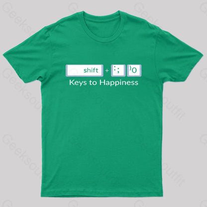 Keys To Happiness Geek T-Shirt Green / S