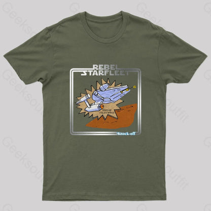 Knock-Off Starship Millenniprise Geek T-Shirt Army Green / S